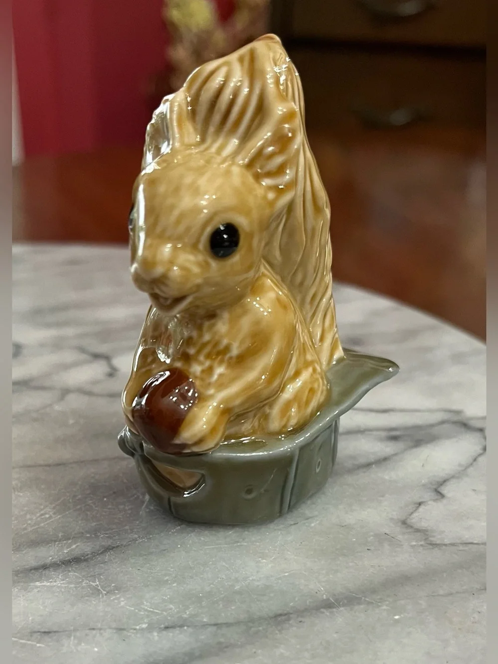 VTG Wade England Hattie the Squirrel Figurine in Green Top Hat Porcelain Whimsy